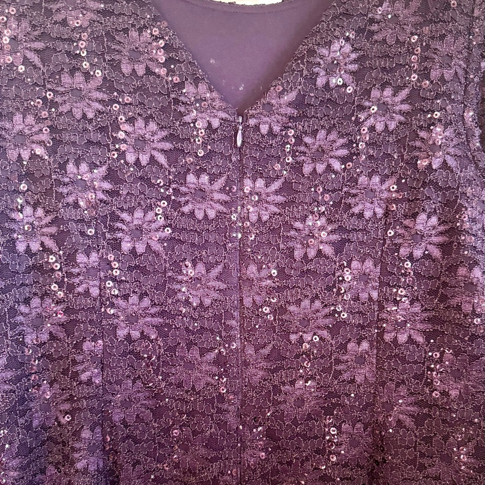 ALEX EVENINGS Purple Full Length Formal Gown - Size 18 - Picture 4 of 4